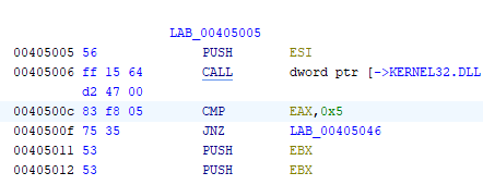 Code snippet showing the check