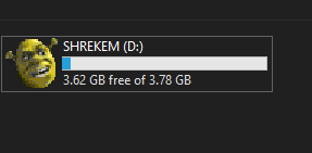 USB drive named ShrekEM